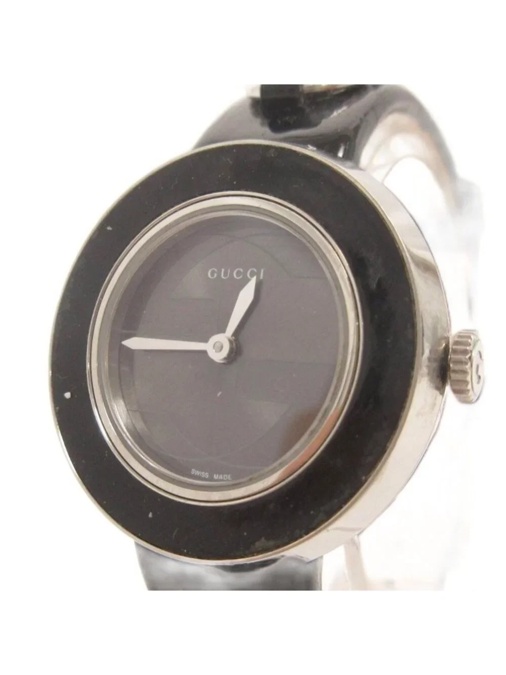 Gucci Uplay Watch Quartz Analog Leather Black